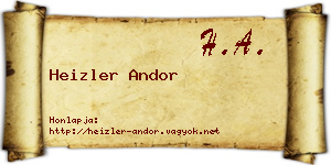 Heizler Andor névjegykártya